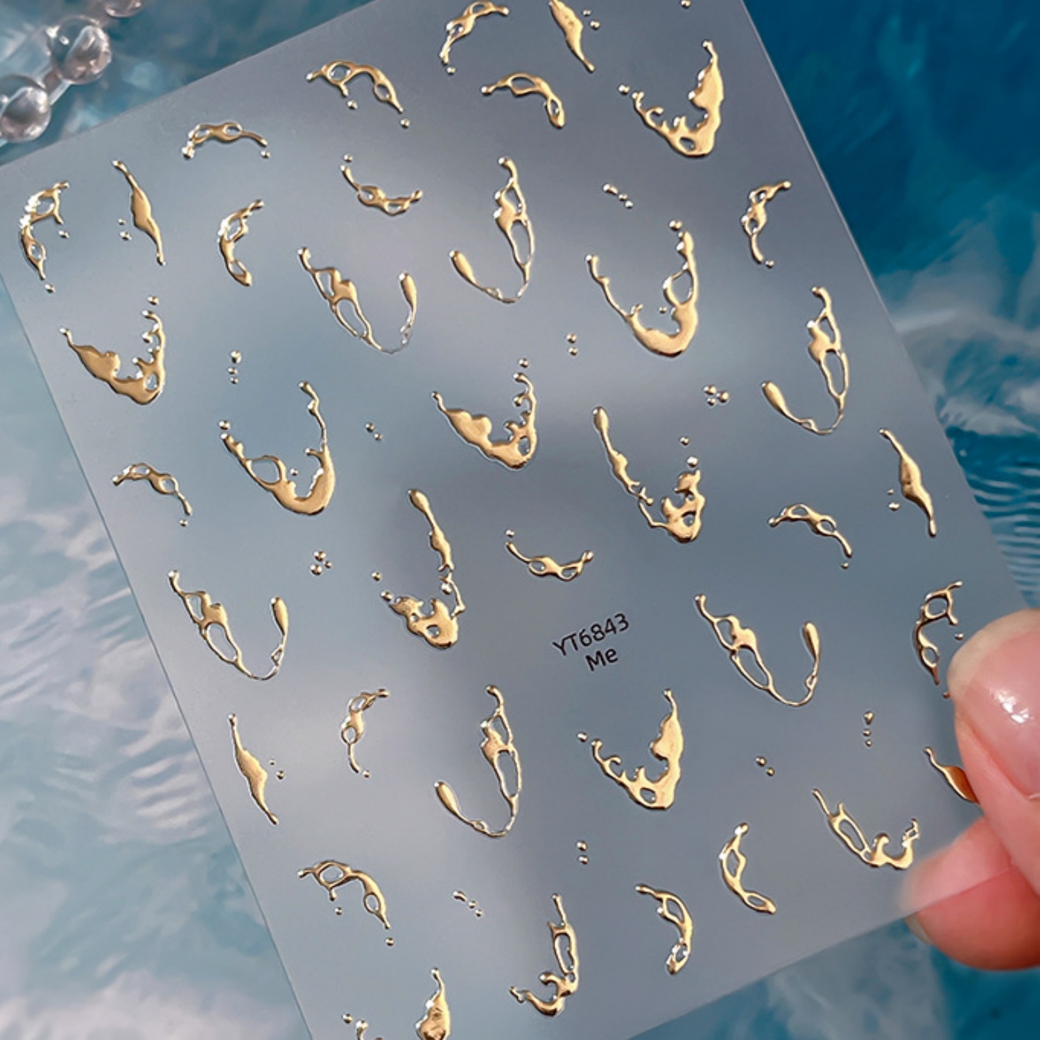 Freshwater Line - Stiker Kuku 5D Motif Percikan Air