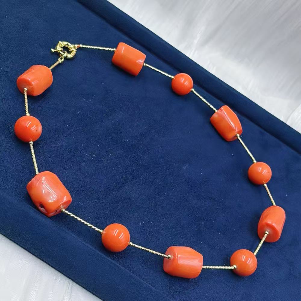 Freshwater Line - Kalung Pendek Perhiasan Manik-manik Retro dari