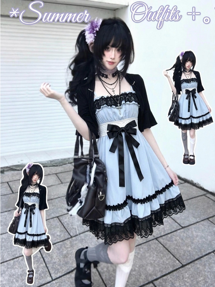 Gaun Dua Potong Lolita Jepang  - Fly Line ulasan dan harga